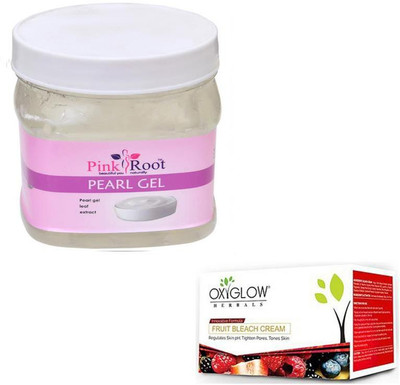 

Pink Root PEARL GEL 500GM WITH OXYGLOW FRUIT BLEACH 50GM(Set of 2)