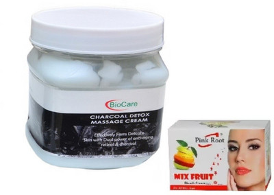 

Pink Root MIX FRUIT BLEACH 43G WITH BIOCARE CHARCOAL CREAM 500GM(Set of 2)