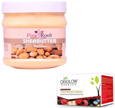 

Pink Root SHEA BUTTER CREAM 500GM WITH OXYGLOW FRUIT BLEACH 50GM(Set of 2)