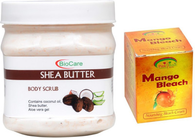 

Pink Root MANGO BLEACH 43G WITH SHEA BUTTER BODY SCRUB 500G(Set of 2)