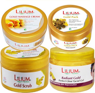 LILIUM Massage Cream, Pack & Facial Gel (200Ml Each)(4 Items in the set)