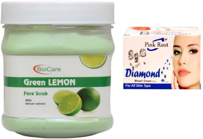 

Pink Root DIAMOND BLEACH 43G WITH GREEN LEMON FACE SCRUB 500G(Set of 2)