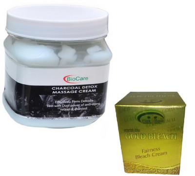 

Pink Root GOLD BLEACH 43G WITH BIOCARE CHARCOAL CREAM 500GM(Set of 2)