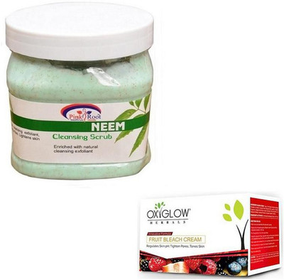 

Pink Root NEEM SCRUB 500GM WITH OXYGLOW FRUIT BLEACH 50GM(Set of 2)