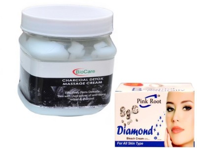 PINKROOT DIAMOND BLEACH 43G WITH CHARCOAL CREAM 500GM(2 Items in the set)