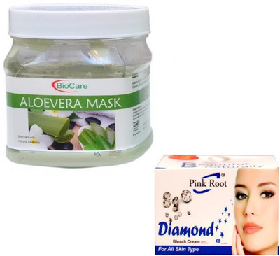 

Pink Root DIAMOND BLEACH 43G WITH ALOEVERA MASK 500GM(Set of 2)