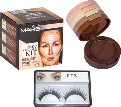

RTB Contour Highlight Cream Palette Concealer with false eyelash(Set of 2)