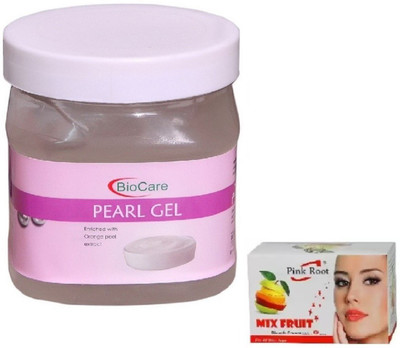 

Pink Root MIX FRUIT BLEACH 43G WITH BIOCARE PEARL GEL 500GM(Set of 2)