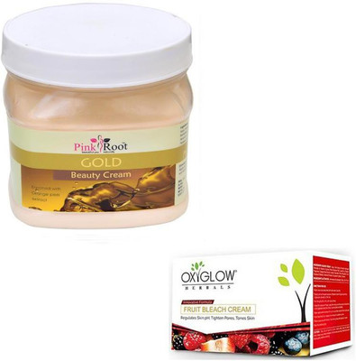 

Pink Root GOLD CREAM 500GM WITH OXYGLOW FRUIT BLEACH 50GM(Set of 2)