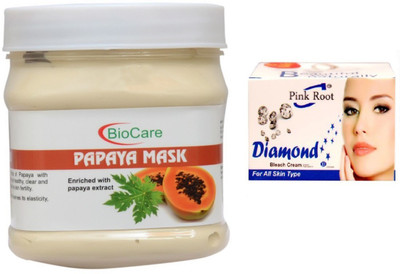 

Pink Root DIAMOND BLEACH 43G WITH PAPAYA MASK 500G(Set of 2)