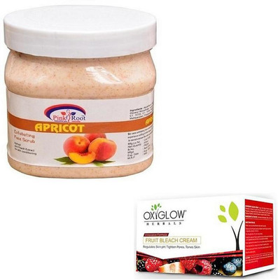 

Pink Root APRICOT SCRUB 500GM WITH OXYGLOW FRUIT BLEACH 50GM(Set of 2)