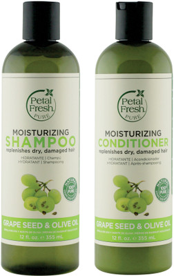

Petal Fresh Moisturizing Shampoo & Conditioner Grape Seed & Olive Oil Combo 355 Ml(Set of 2)