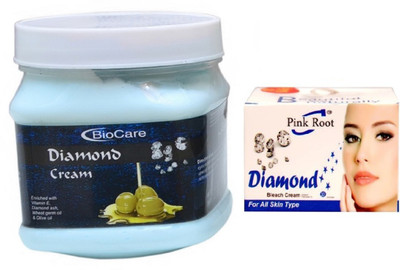 

Pink Root DIAMOND BLEACH 43G WITH BIOCARE DIAMOND CREAM 500GM(Set of 2)