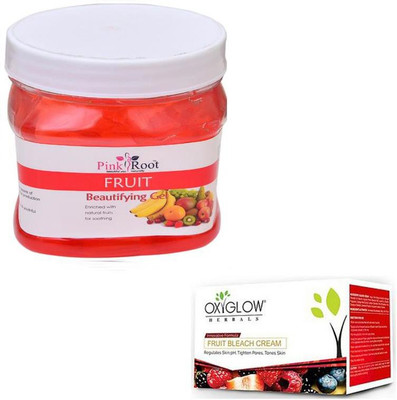 

Pink Root FRUIT GEL 500GM WITH OXYGLOW FRUIT BLEACH 50GM(Set of 2)