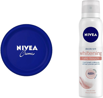 

Nivea Creme (200 ML) &Whitening Talc Touch Deo (150 ML)(Set of 2)