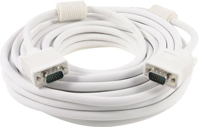 

MME Premium Quality 15 meter VGA CABLE Male To Male Double Ring Extension for Monitor HDTV/PC/Projector/Lcd/Led VGA Cable(Compatible with COMPUTERS, PC, TV, LED, LCD, PROJECTORS, White)