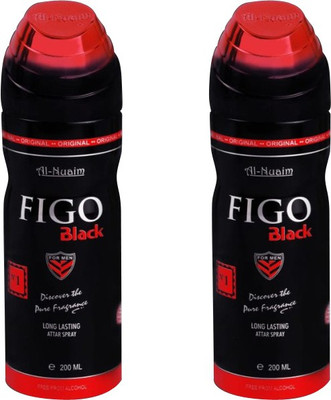 

Al Nuaim Figo Black By AlNuaim 200ml+200ml Pack of 2 Deodorant Spray - For Men(400 ml, Pack of 2)