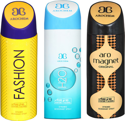 

AROCHEM FASHION , H2O AND ARO MAGNET DYNAMIC PURE ORIGINAL Deodorant Spray - For Men & Women(200 ml, Pack of 3)