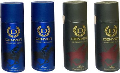 

Denver 2 GOAL AND 2 RIDER (PACK OF 4) Body Spray - For Men(165 ml, Pack of 4)