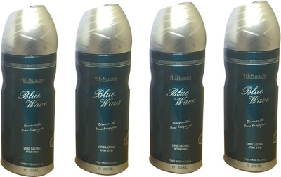 

Al Nuaim BLUE WAVE (PACK OF 4) Body Spray - For Men & Women(200 ml, Pack of 4)