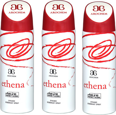 

AROCHEM ETHENA , ETHENA AND ETHENA DYNAMIC PURE ORIGINAL Deodorant Spray - For Men & Women(200 ml, Pack of 3)