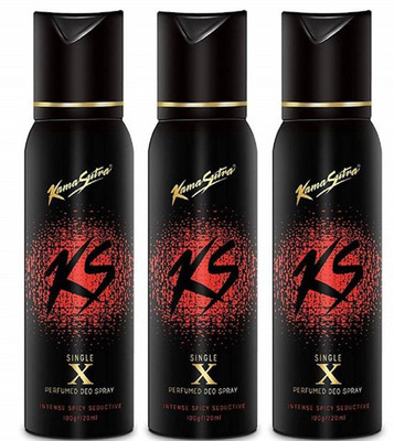 

KamaSutra SingleX Body Spray - For Men(360 ml, Pack of 3)
