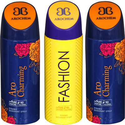 

AROCHEM aro charming,fashion and aro charming combo Body Spray - For Men & Women(300 ml, Pack of 3)