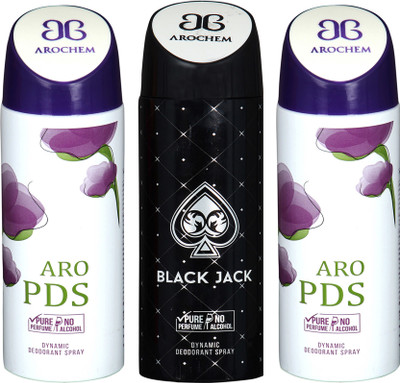 

AROCHEM aro pds,black jack and aro pds combo Body Spray - For Men & Women(300 ml, Pack of 3)