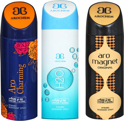 

AROCHEM aro charming,h2o and aro magnet combo Body Spray - For Men & Women(300 ml, Pack of 3)