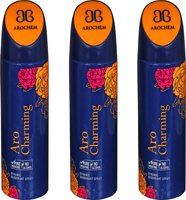 

AROCHEM ARO CHARMING , ARO CHARMING AND ARO CHARMING DYNAMIC PURE ORIGINAL Deodorant Spray - For Men & Women(200 ml, Pack of 3)
