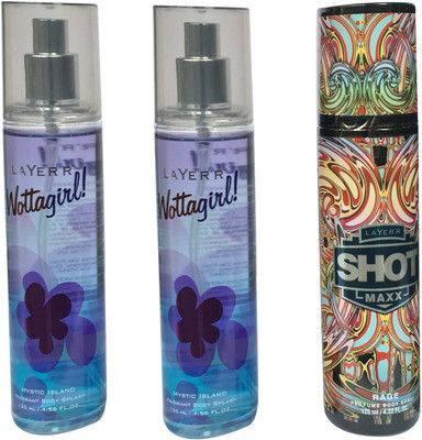 

LAYER'R RAGE AND MYSTIC ISLAND (PACK OF 3) Body Spray - For Men & Women(135 ml, Pack of 3)