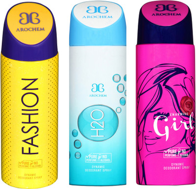

AROCHEM fashion,h2o and charming girl combo Body Spray - For Men & Women(300 ml, Pack of 3)