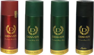 

Denver 1 HONOUR, 2 GREEN AND 1 CALIBER (PACK OF 4) Body Spray - For Men(165 ml, Pack of 4)