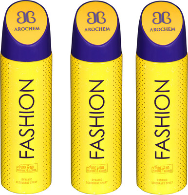 

AROCHEM FASHION , FAHION AND FASHION DYNAMIC PURE ORIGINAL Deodorant Spray - For Men & Women(200 ml, Pack of 3)