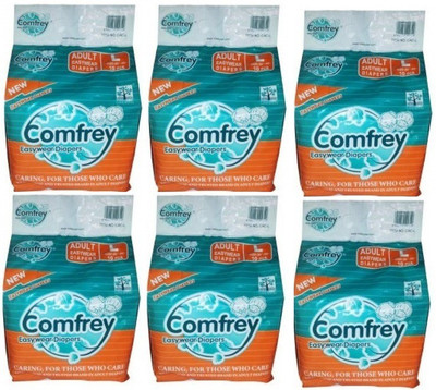 

Comfrey Pant Style Easywear Diaper Pants for Unisex (Large) 10 Pcs/Pack, Size - 30 inches - 39 inches (Pack of 6) - L(60 Pieces)