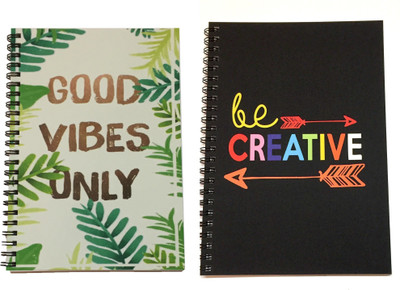 Macro Designer collection A5 Diary Unruled 100 Pages(Multicolor, Pack of 2)