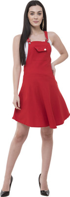 Ambrosial Women Pinafore Red Dress