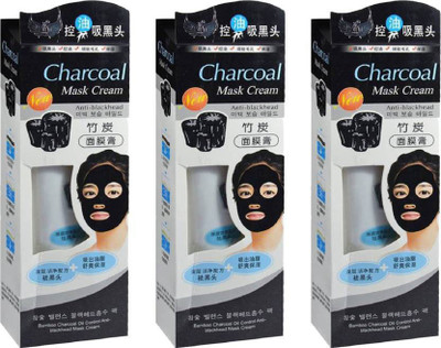 

Whinsy Charcoal Face Mask Oil Control Anti-Acne Deep Cleansing Blackhead Remover, Peel Off Mask (Pack of 3)(390 g)