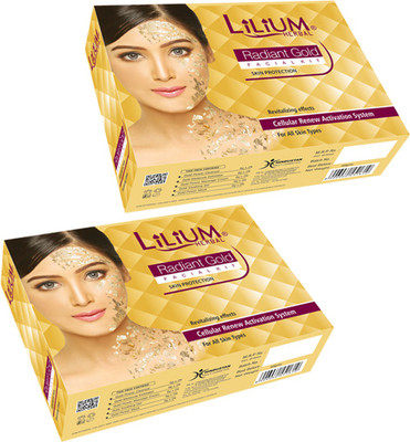 

Lilium Herbal Radiant Gold Facial Kit 60 g(Set of 2)