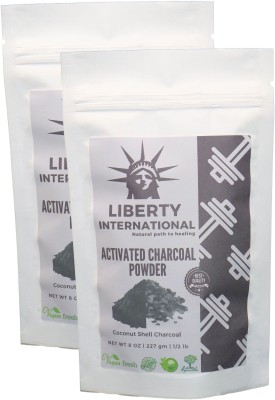

LIBERTY INTERNATIONAL Activated Coconut Shell Charcoal Powder, For Skin Treatment, Instant Teeth Whitening & Face Wash (2 X 227 Gm) C36(454 g)
