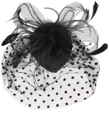 

Futurekart Unisex Cortex Retro Style Bird Cage Mesh Face Veil Feather Fascinator Hair Clip Hair Clip(Black)