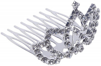 

Futurekart Glittering Stone Studded Princess Tiara Very Small Size Hair Comb for Women/Girls Hair Clip(Silver)
