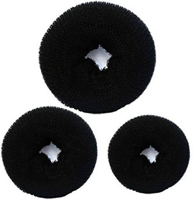 

Maahal Black Hair Donut Bun Maker Former Doughnut Shaper Ring Styling Roll Updo Styler Tool Curler, 1 Set, 3 Pieces (1 Small, 1 Medium, 1 Large) Bun(Black)