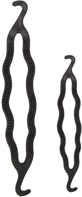 

Maahal Set of 2 small or medium Size Styling Clip Bun Maker (Black) Bun(Black)