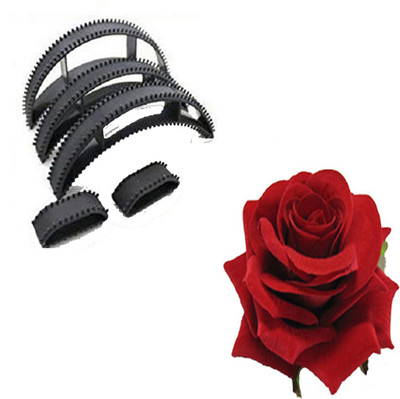 

S R Enterprises Hair Bumpits And Hair Accessories Rose Clip For Hair Puff High Hair Volumizer / Hair Accessories For Women Weddings Black and red [pack of 6 pcs] Hair Accessory Set(Red, Black)