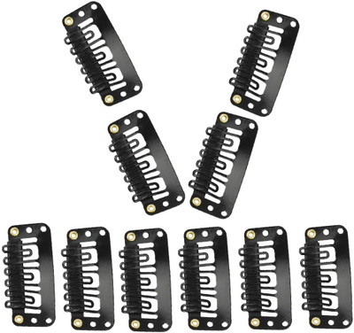 

Jampak™ 10 Clip Great quality with branded product of Hair Attachment Clips / hair patch / Hair System / Hair Wigs Clips For Men & Women Hair Clip (Black) Hair Clip(Black)