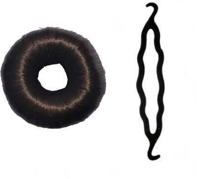 

S R Enterprises hair synthetic donuts and hair twists styling clips [pack of 2 pcs ] Hair Accessory Set(Black)