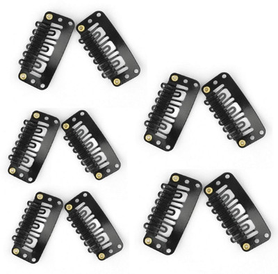 

JAGTEK Hair Clip U Shape Snap Clip For Hair Extension Weft Wigs 32Mm- Black - 10Pcs Hair Clip(Black)