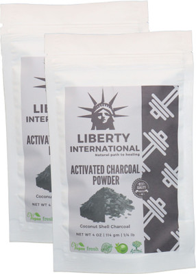 

LIBERTY INTERNATIONAL Activated Coconut Shell Charcoal Powder, For Skin Treatment, Instant Teeth Whitening & Face Wash (2 X 114 Gm ) C31(228 g)