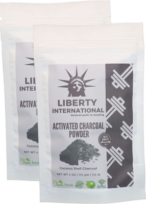 

LIBERTY INTERNATIONAL Activated Coconut Shell Charcoal Powder, For Skin Treatment, Instant Teeth Whitening & Face Wash (2 X 114 Gm ) C42(228 g)